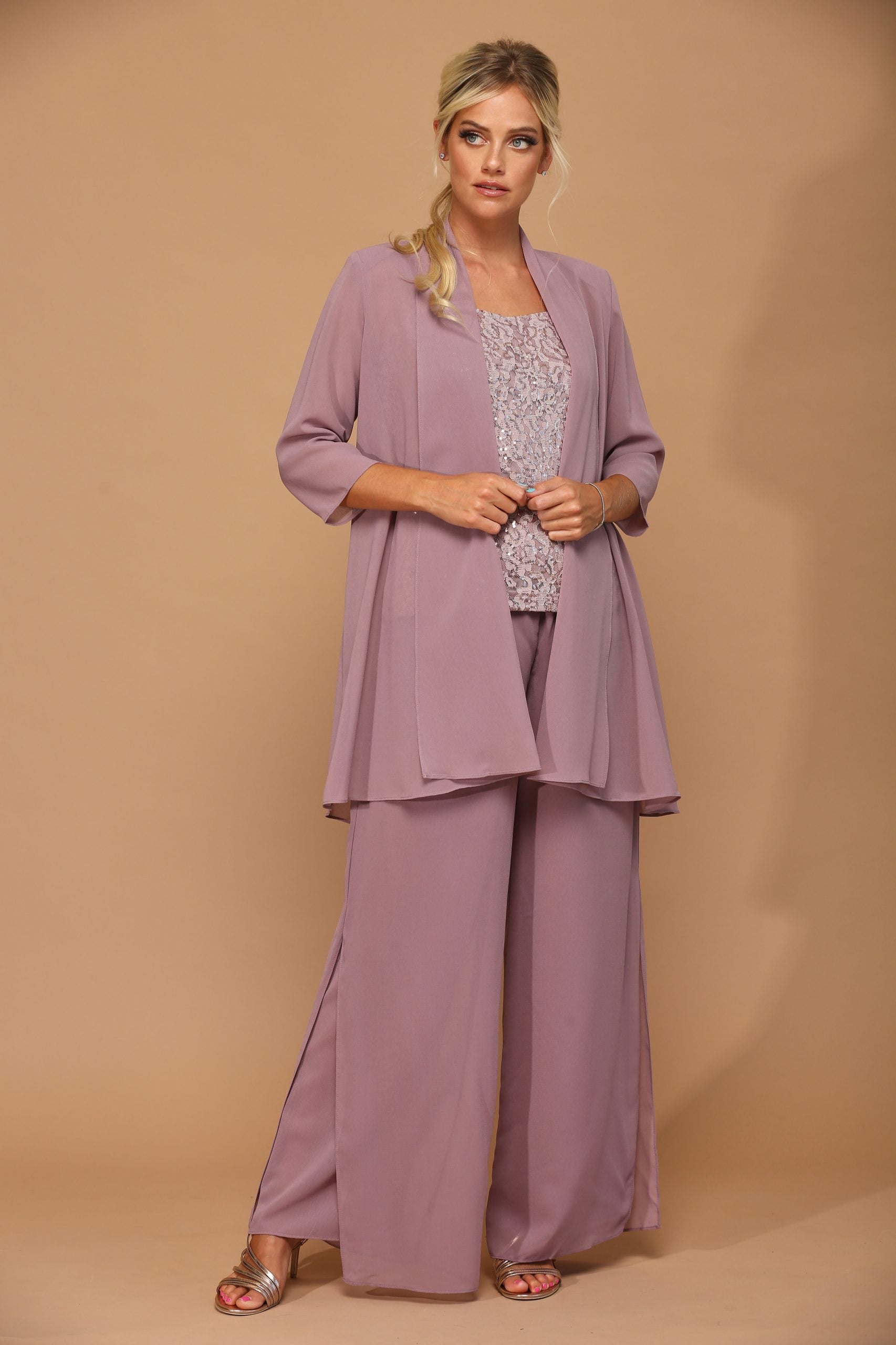 Eva USA 3383 Three Piece Mothers Pant Suit