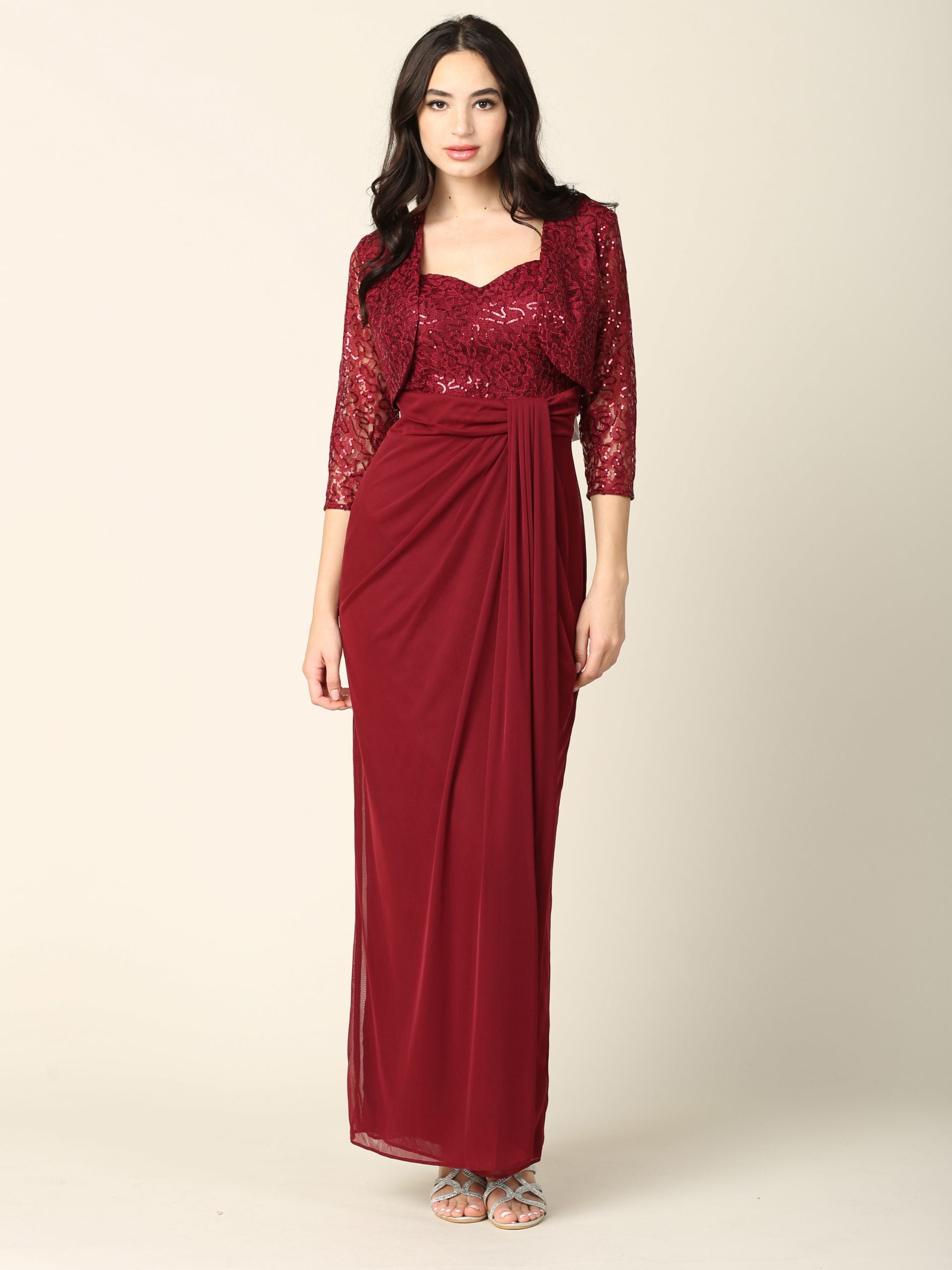 Eva USA 3406 Lace and Chiffon Mother's Gown with Bolero Jacket