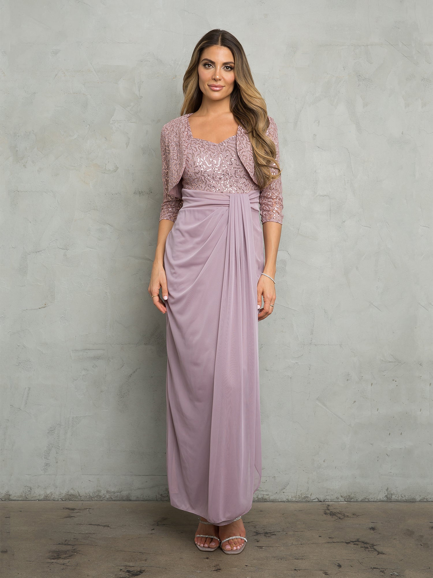 Eva USA 3406 Lace and Chiffon Mother's Gown with Bolero Jacket