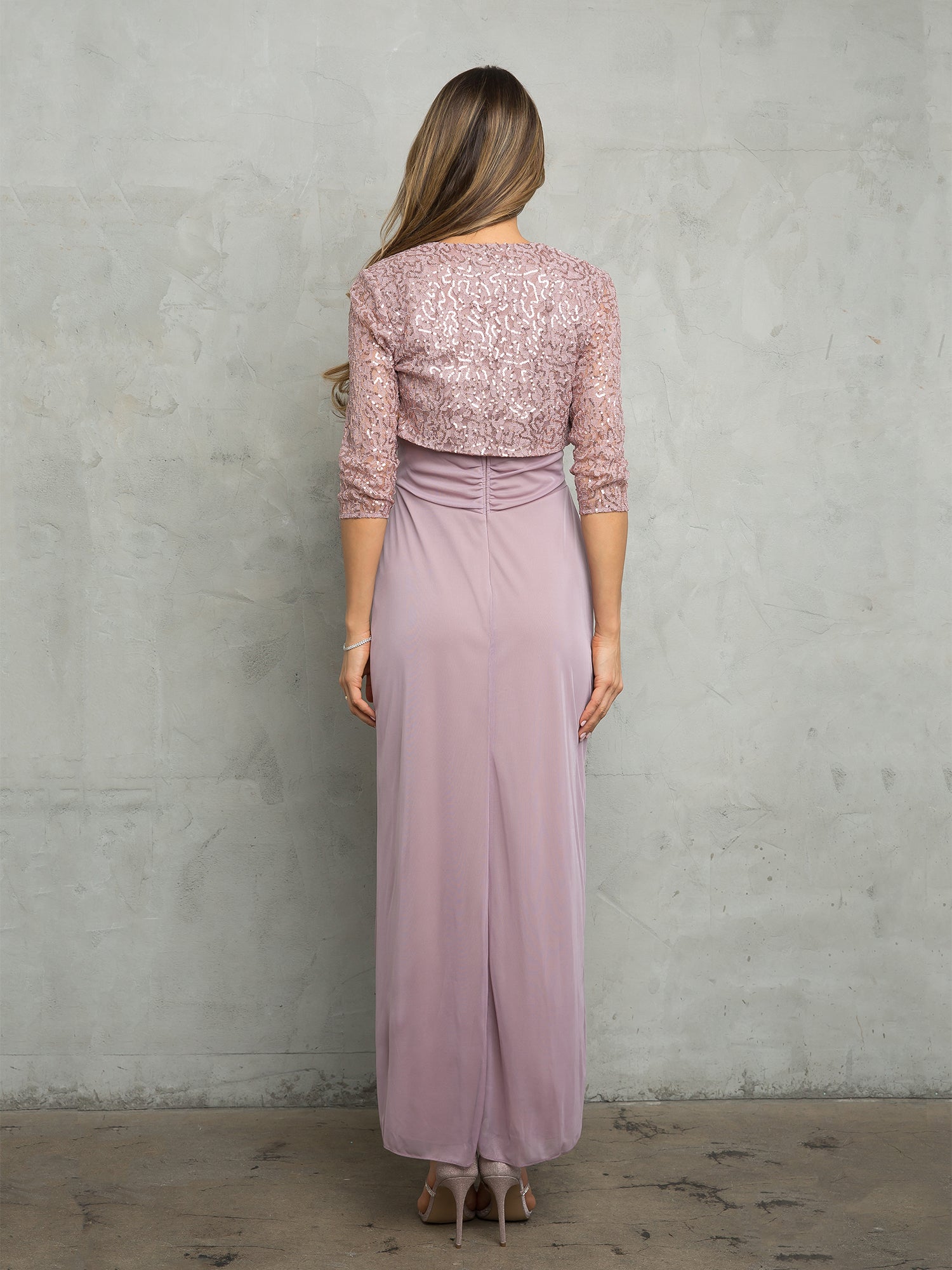 Eva USA 3406 Lace and Chiffon Mother's Gown with Bolero Jacket