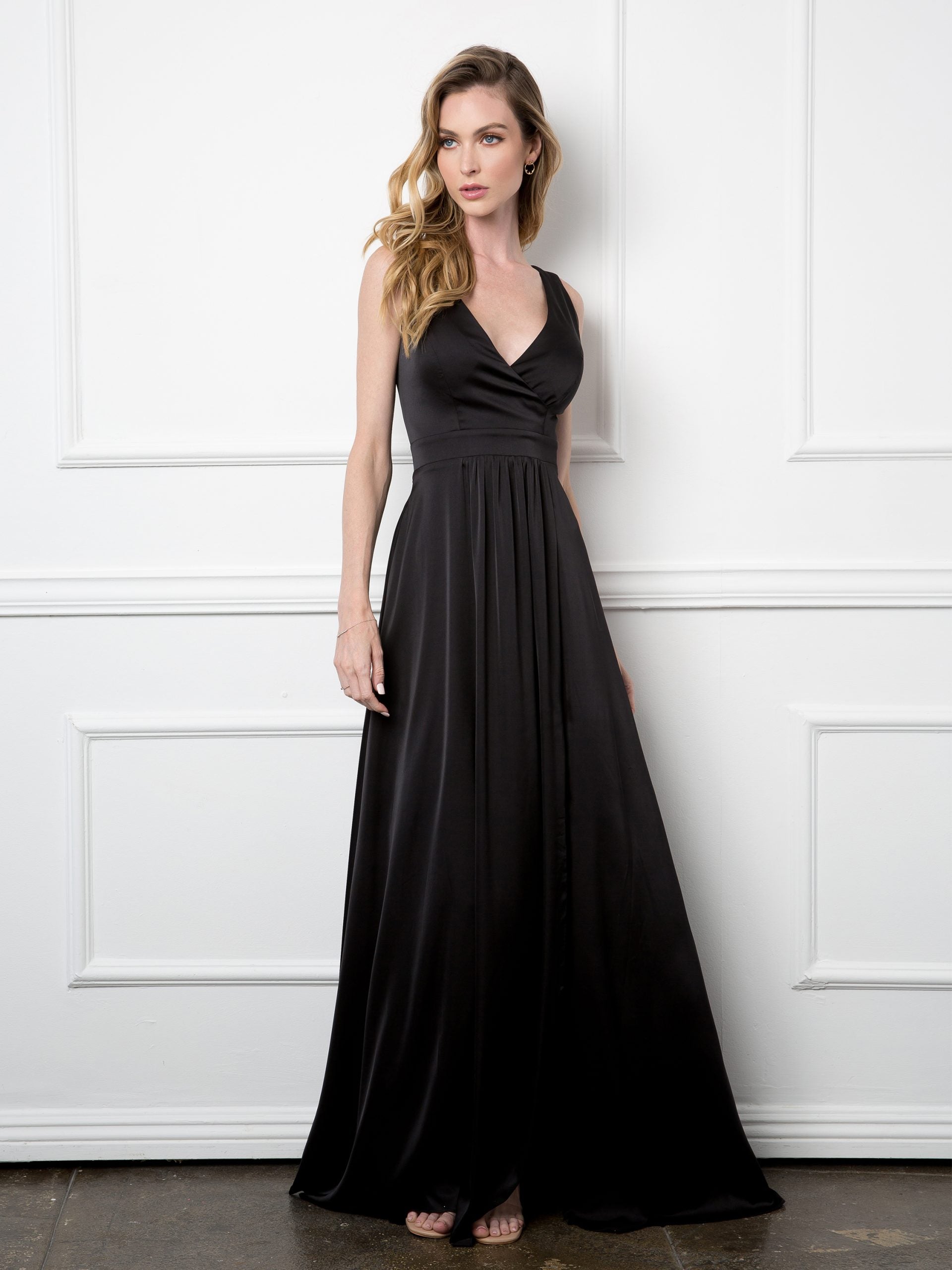 Eva USA 3423 Satin Bridesmaid Dress With Pockets