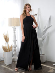 Eva USA 3440 Long Chiffon Halter Style Bridesmaid Dress