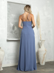 Eva USA 3440 Long Chiffon Halter Style Bridesmaid Dress
