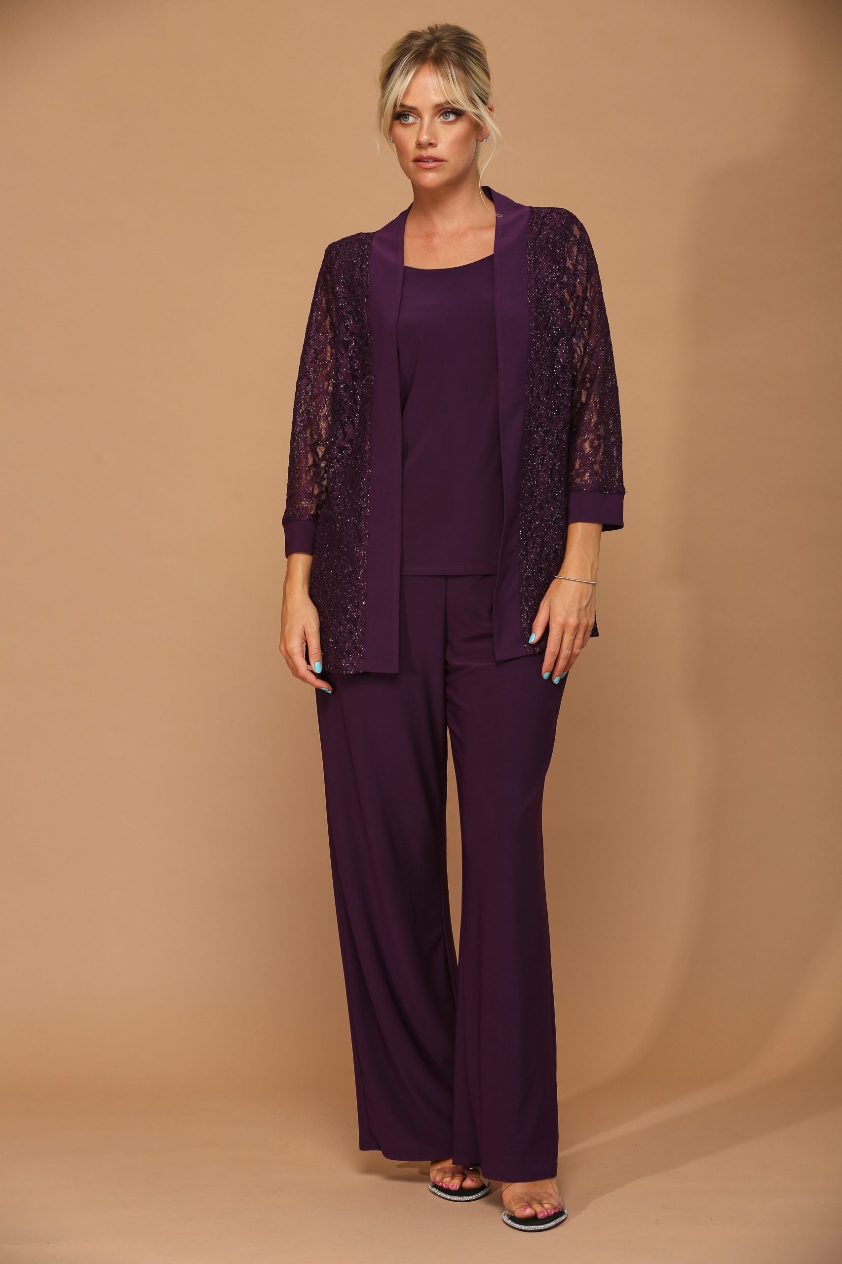 Eva USA 3455 Three Piece Mothers Pant Suit