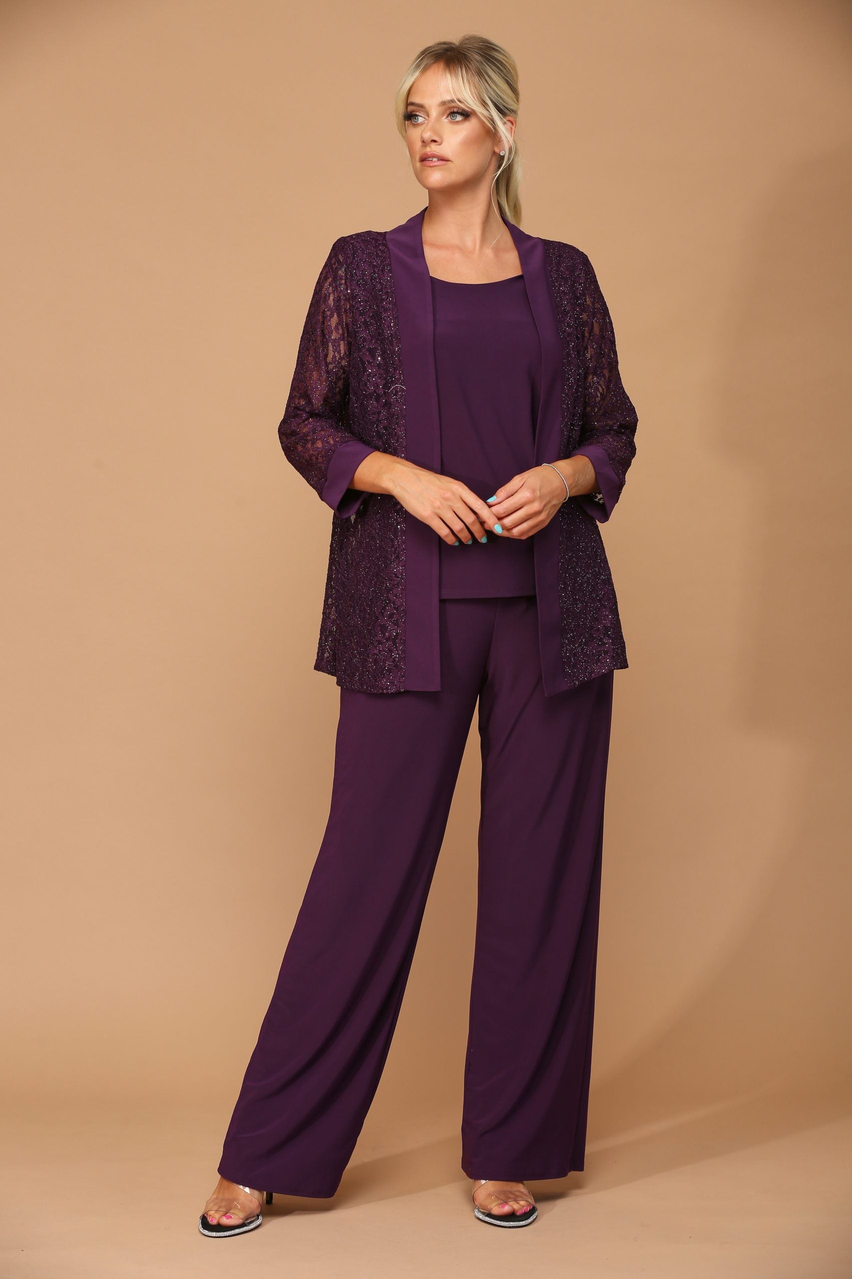 Eva USA 3455 Three Piece Mothers Pant Suit