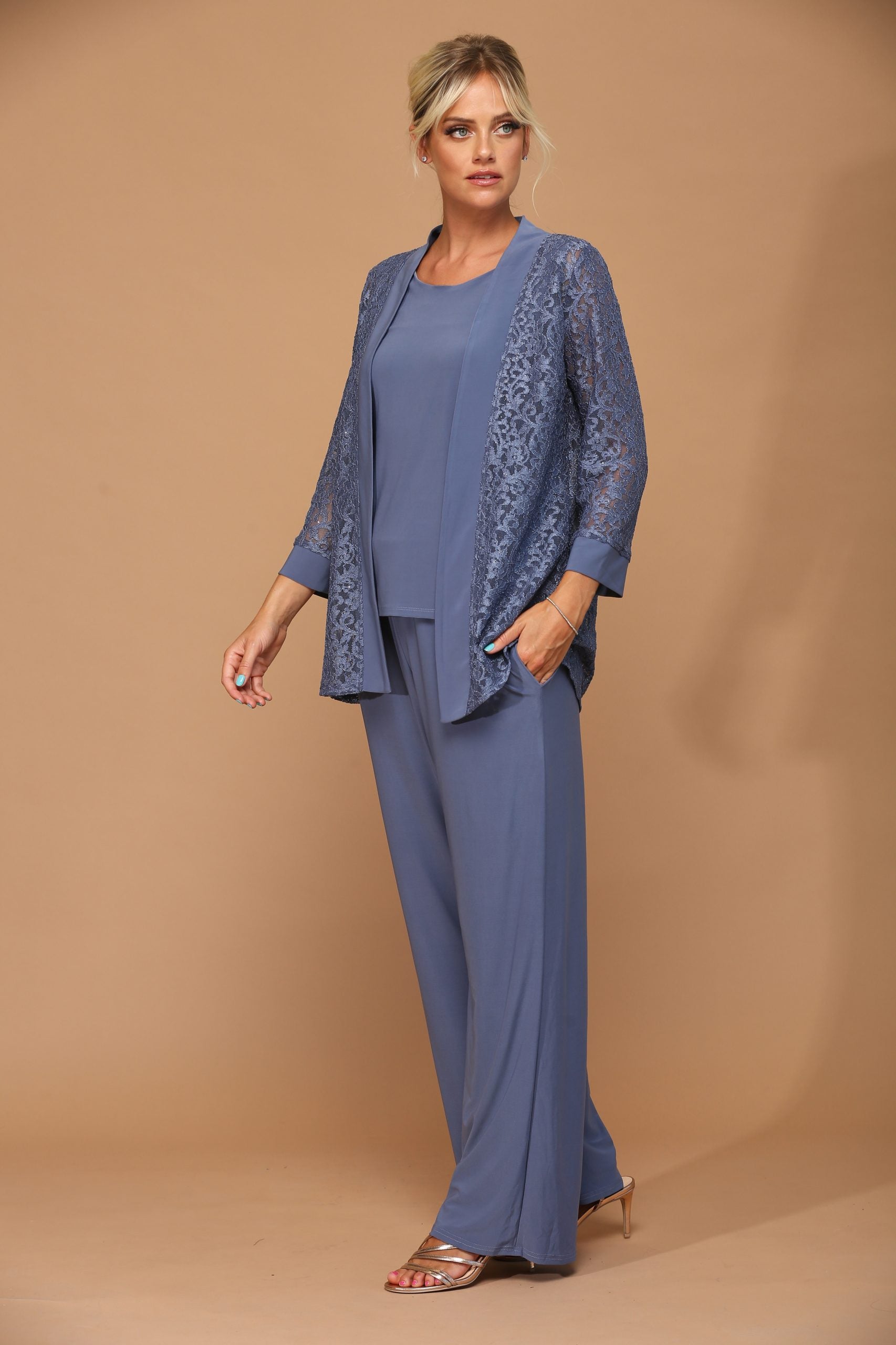 Eva USA 3455 Three Piece Mothers Pant Suit