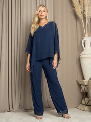 Eva USA EV3463 Women's Chiffon Pant Suit