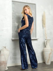 Eva USA EV3474 Sequined Evening Pant Suit