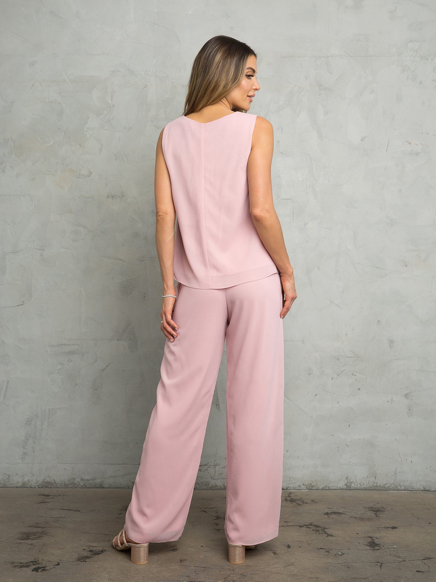 Eva USA 3483 Women's Chiffon and Lace Pant Set 3 Piece