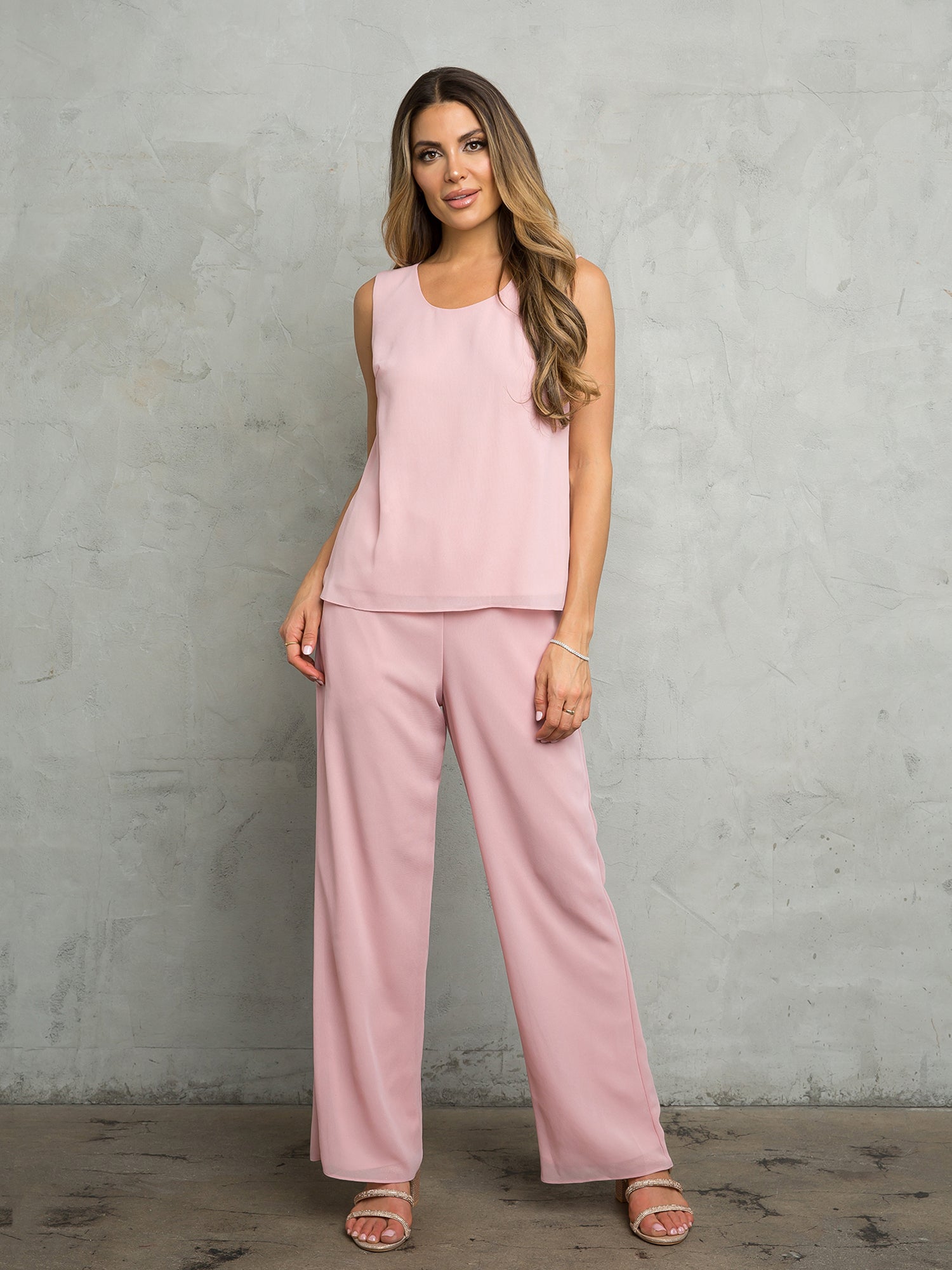 Eva USA 3483 Women's Chiffon and Lace Pant Set 3 Piece