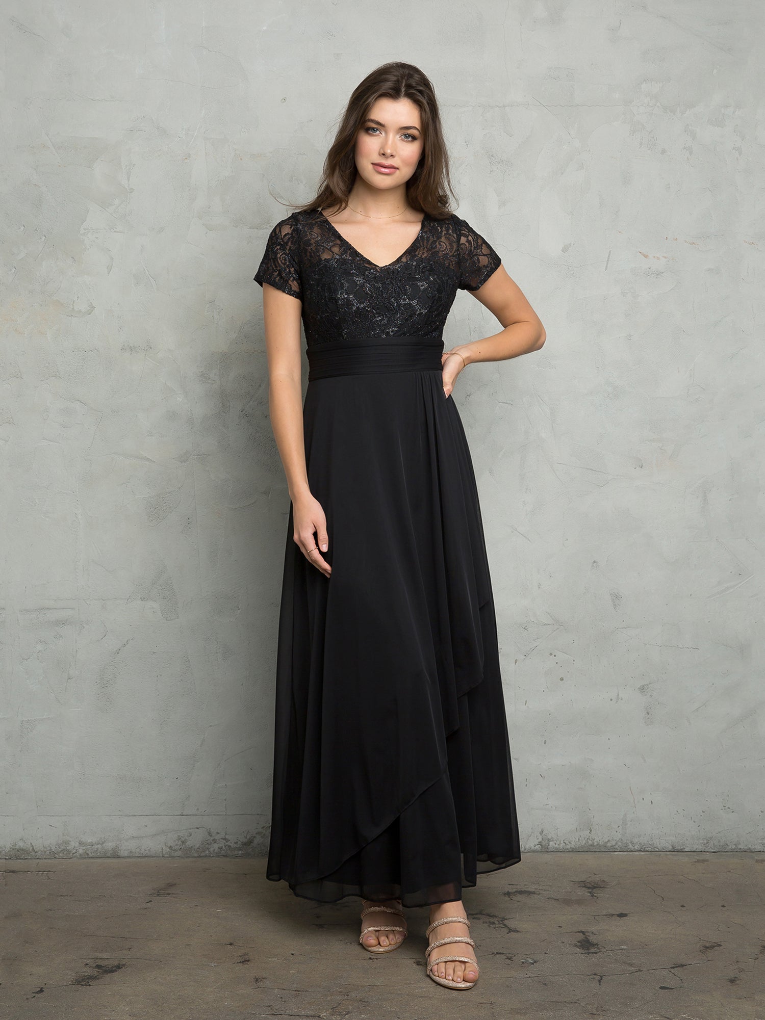 Eva USA EV-3486 Chiffon and Lace Mother's Formal Gown