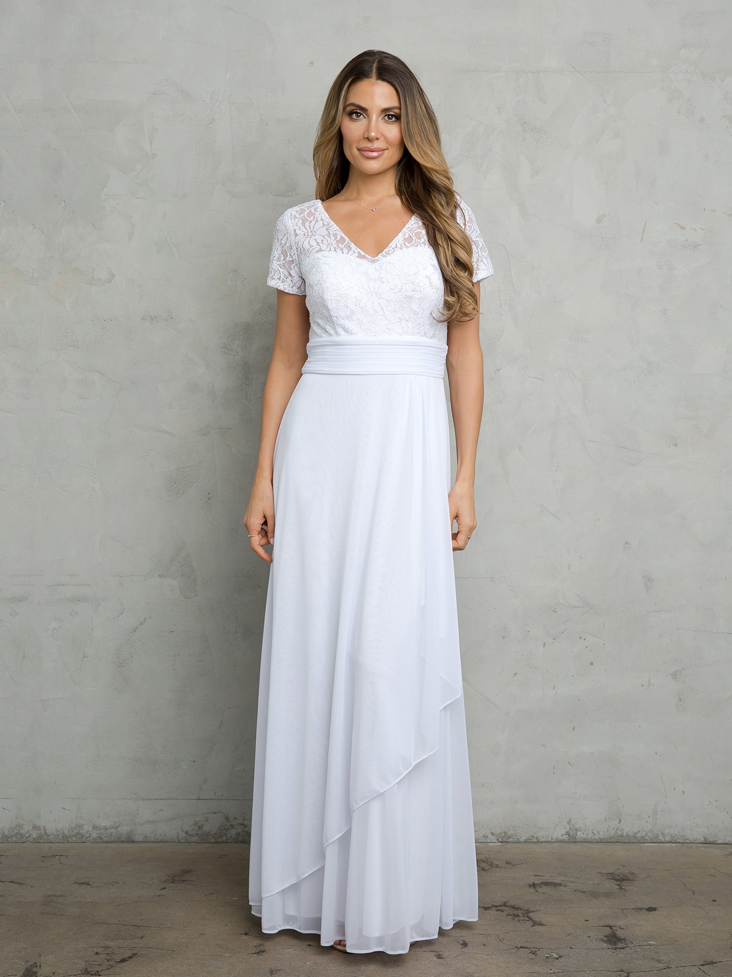 Eva USA EV-3486 Chiffon and Lace Mother's Formal Gown