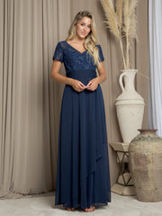 Eva USA EV-3486 Chiffon and Lace Mother's Formal Gown