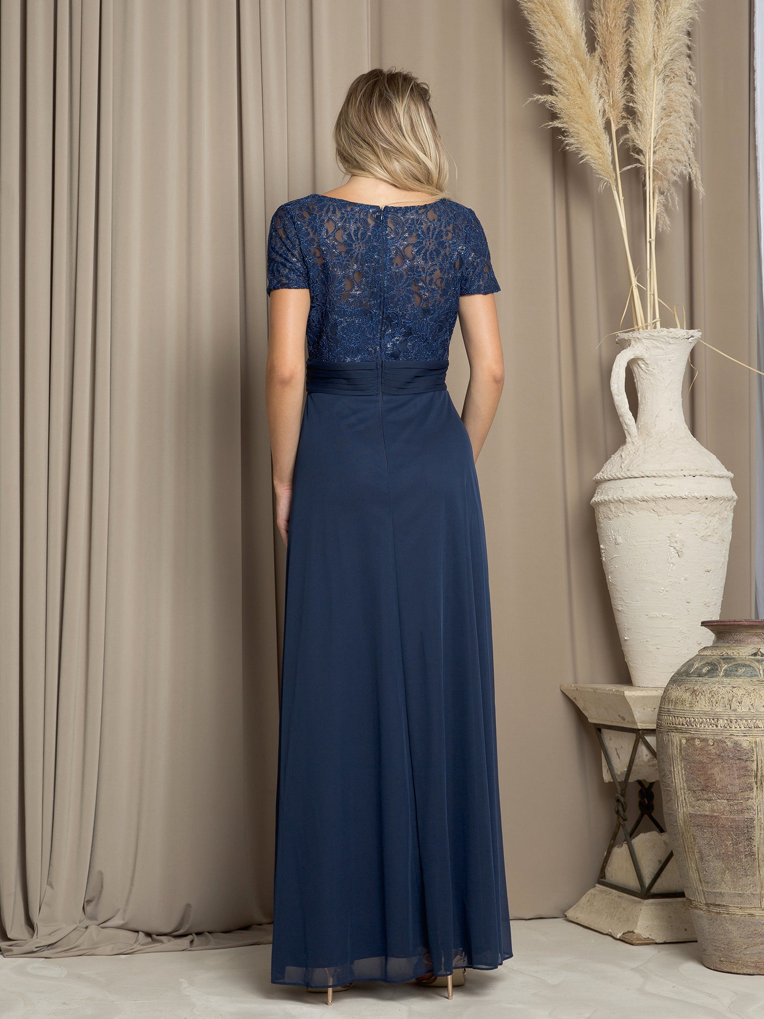 Eva USA EV-3486 Chiffon and Lace Mother's Formal Gown