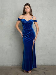 Eva USA EV3488 Long Velvet Formal Gown