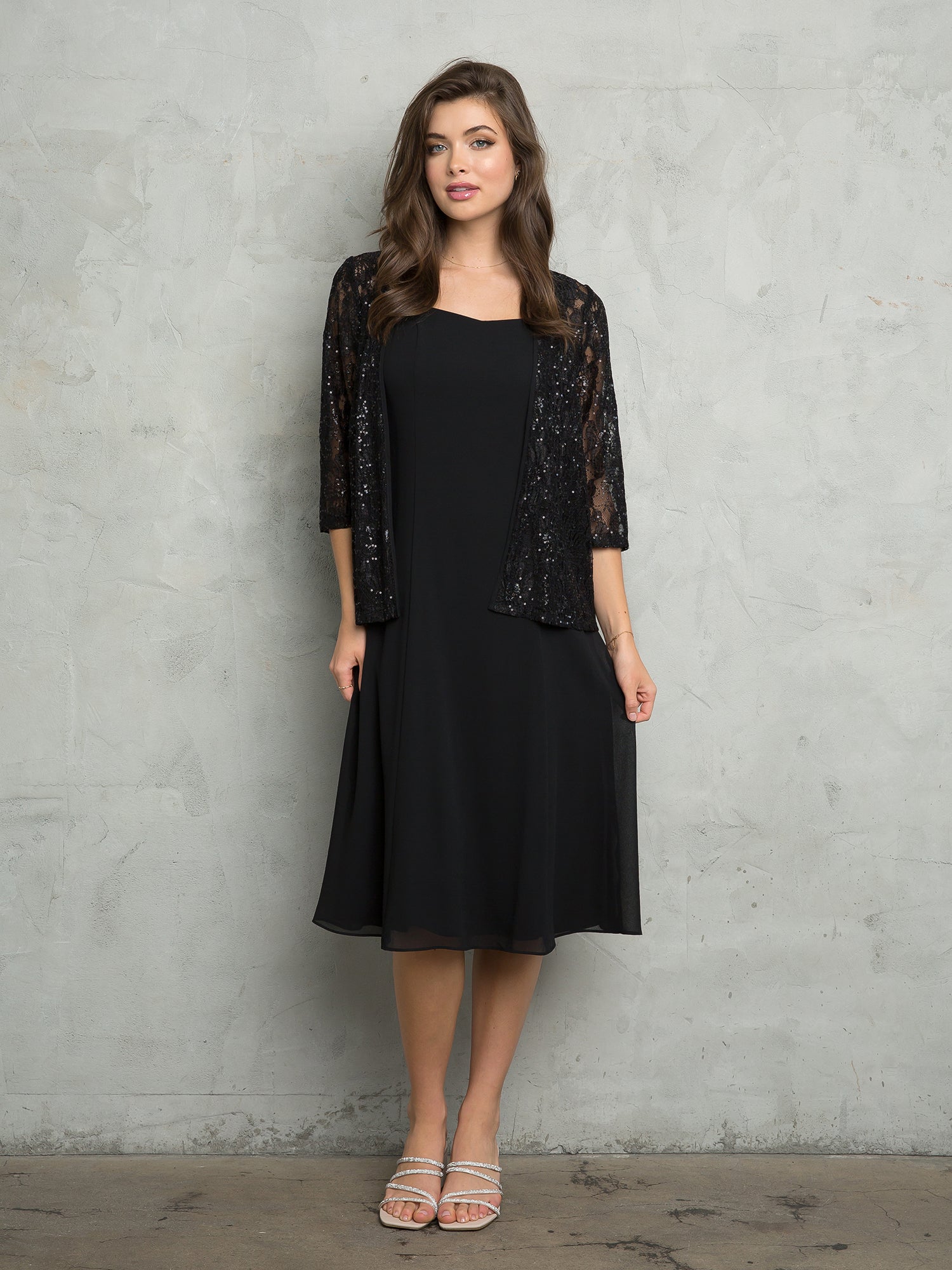 Eva USA EV-3489 Short Two piece Lace and Chiffon Mother's Gown