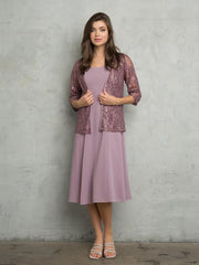 Eva USA EV-3489 Short Two piece Lace and Chiffon Mother's Gown