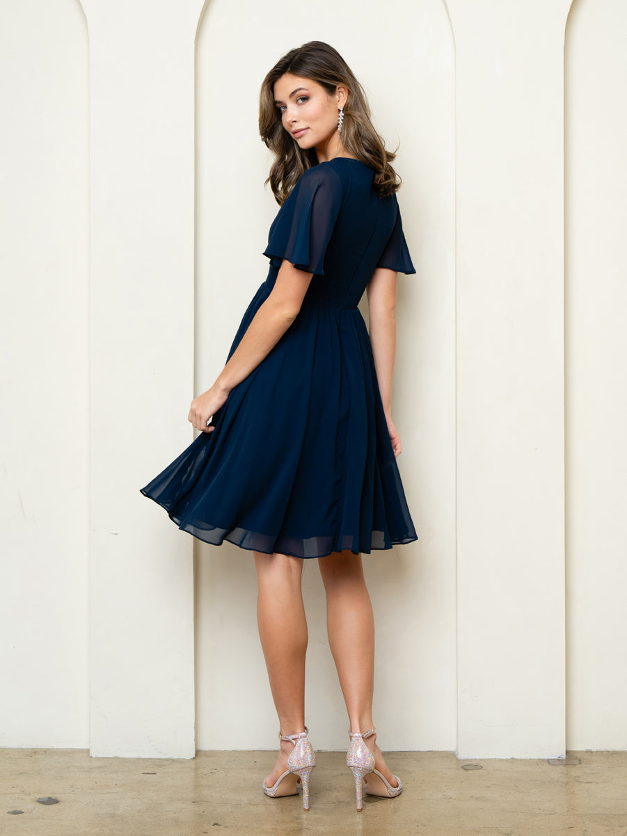 Eva USA 3508 Short Chiffon Bridesmaid Dress