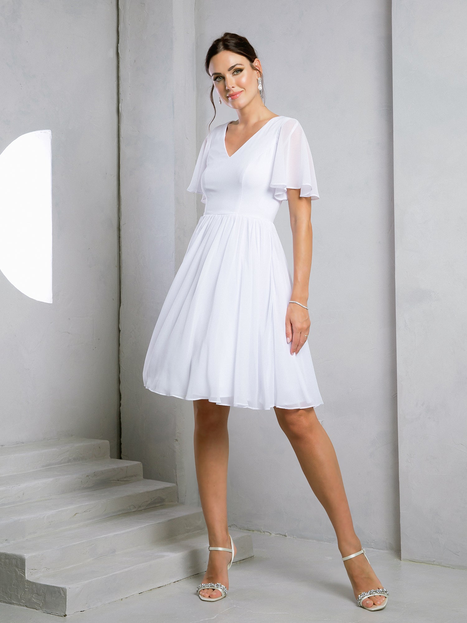 Eva USA 3508 Short Chiffon Bridesmaid Dress