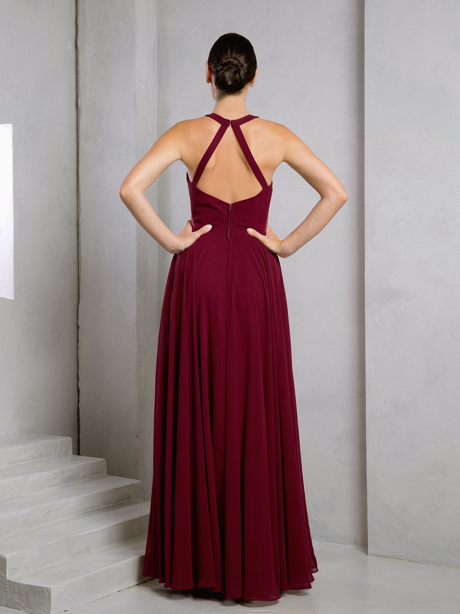 Eva USA 3513 Long Chiffon Bridesmaids Formal Gown