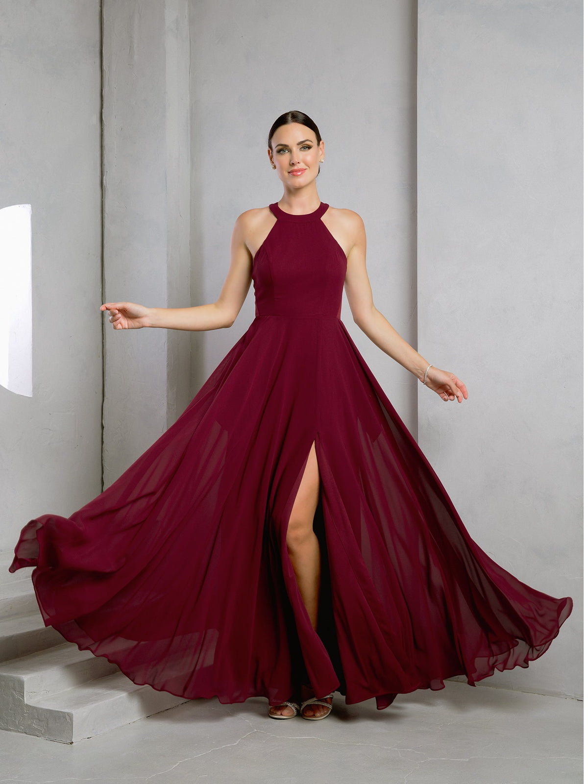 Eva USA 3513 Long Chiffon Bridesmaids Formal Gown