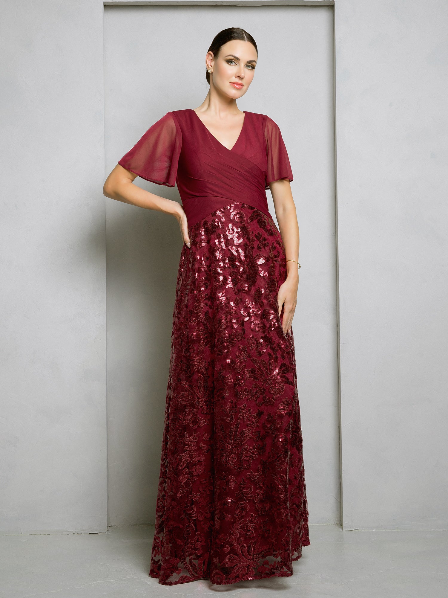 Eva USA EV-3519 Chiffon and Lace Mother of the Bride or Groom Gown