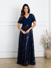 Eva USA EV-3519 Chiffon and Lace Mother of the Bride or Groom Gown