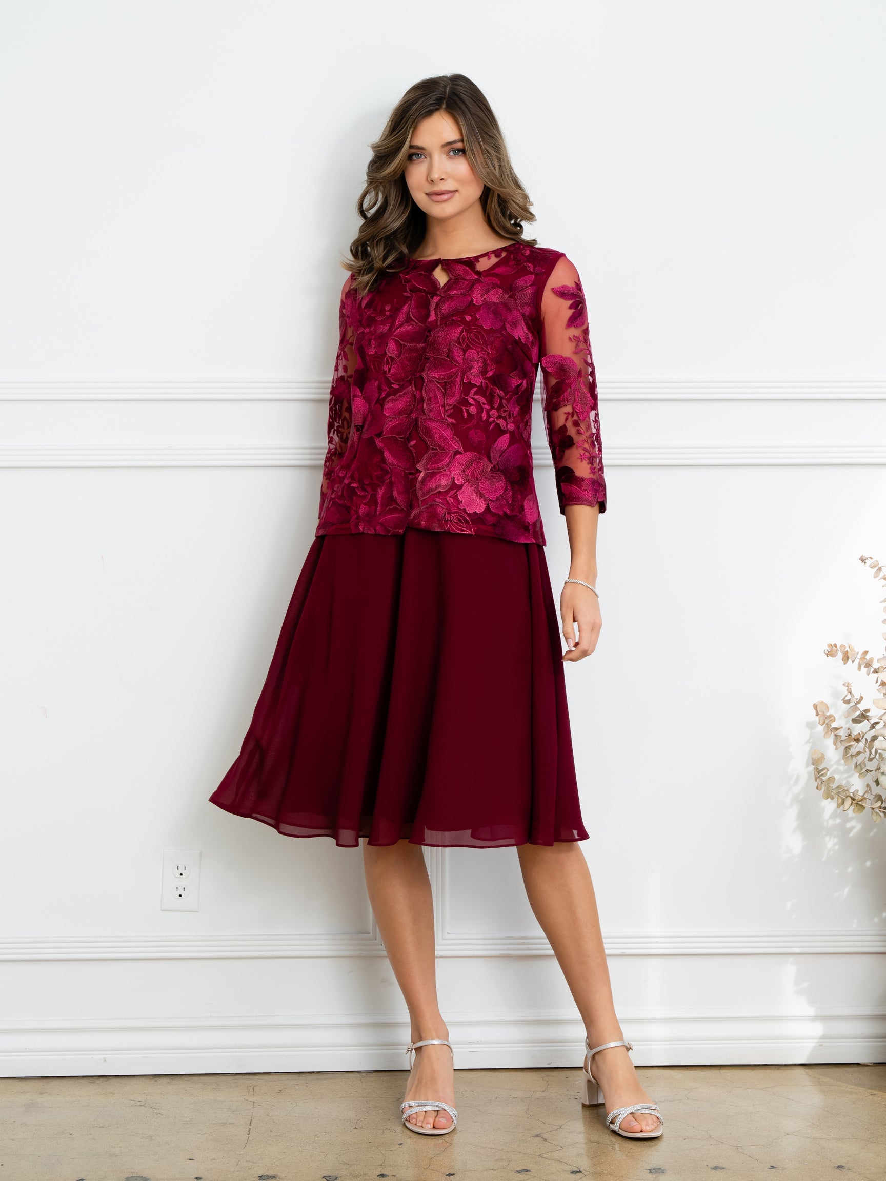Eva USA 3524 Short Ladies Mother of the Bride Formal Gown