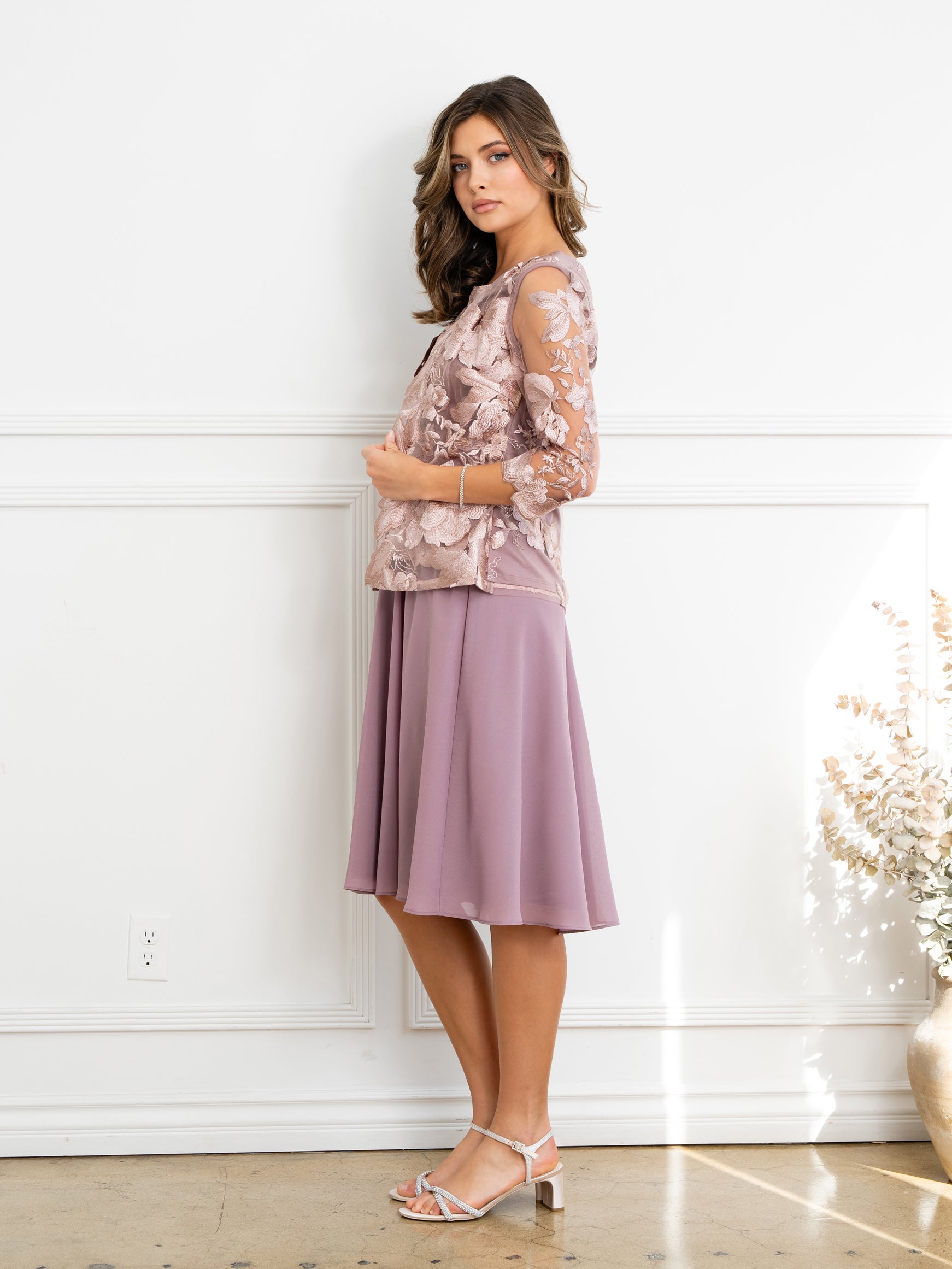 Eva USA 3524 Short Ladies Mother of the Bride Formal Gown