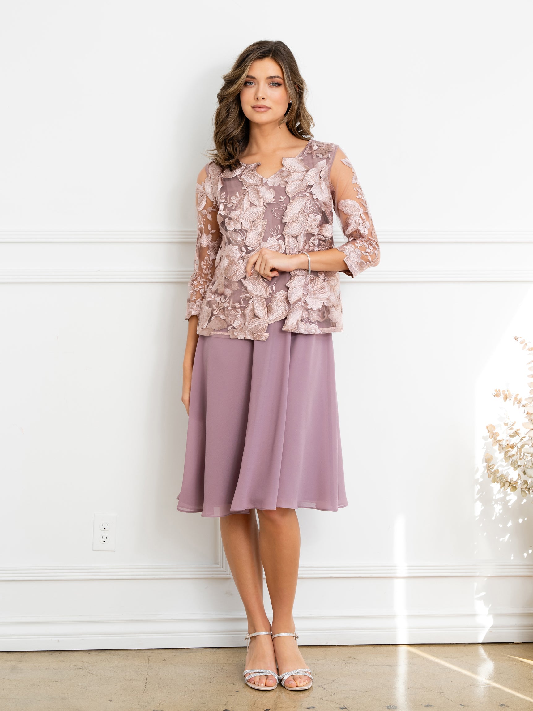 Eva USA 3524 Short Ladies Mother of the Bride Formal Gown
