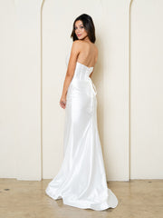 Eva USA 3526 Strapless Fit And Flare Wedding Gown In Stretch Satin