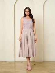 Eva USA 3534 Tea Length Chiffon and Lace Mother's Gown