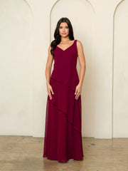 Eva USA 3538 Chiffon Layered Bridesmaid Or Mothers Gown With Poncho