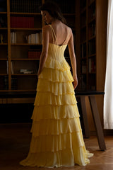 Lenovia 8521 Layered Floor Length Chiffon Prom Or Homecoming Gown