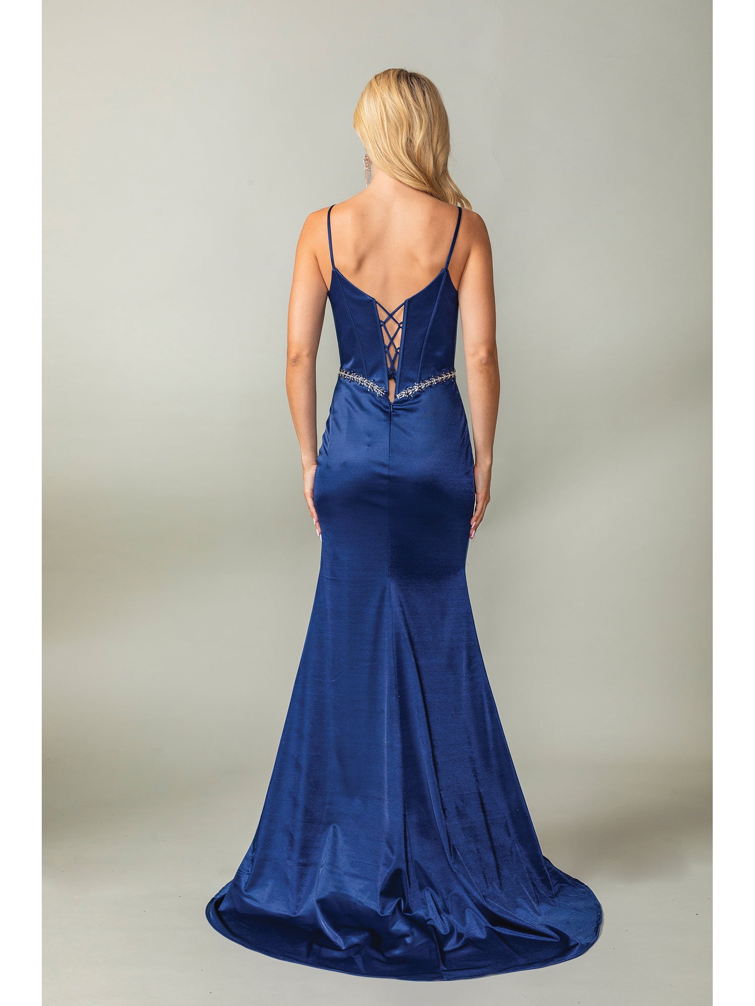 Dancing Queen 4403 Satin Prom Gown With Jeweled Accents