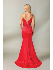 Dancing Queen 4403 Satin Prom Gown With Jeweled Accents