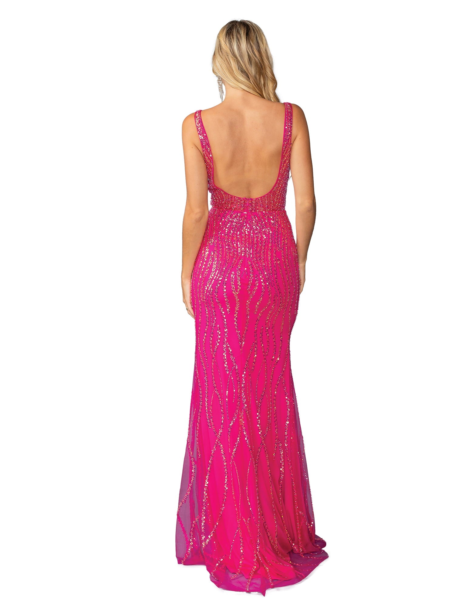 Dancing Queen 4418 Sequined Fitted Prom Gown