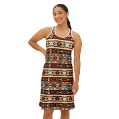 Ralee Fashion Aztec Boho Chic Women's Racerback Dress, Summer Fashion, Vacation Outfit, Casual Wear, Festival Dress, Bohemian Style