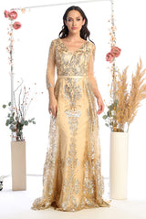 Cindy Collection 50445 Mother of the Bride Gown With Embroidered Overlay