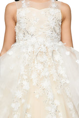 Cinderella Couture CCK-5093 Lace High Low Flower Girl Dress With Train