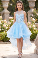 Cinderella Couture 5101 Girls Beaded Hi-low Pageant Gown With Layers