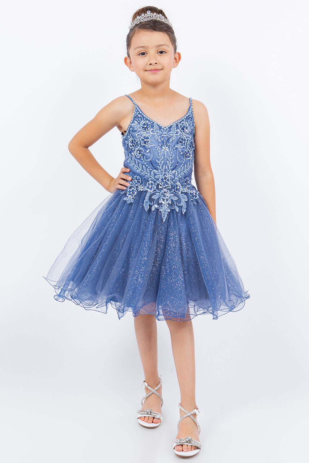 Cinderella Couture Kids 5112 Short Pageant Dress with Rhinestones