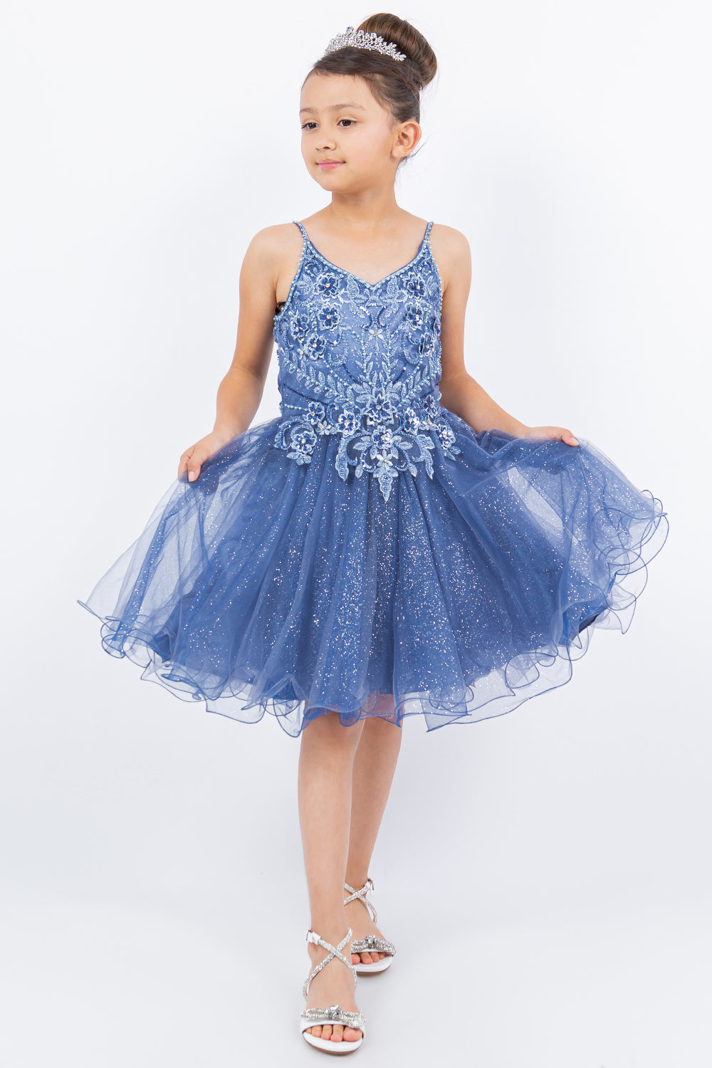 Cinderella Couture Kids 5112 Short Pageant Dress with Rhinestones