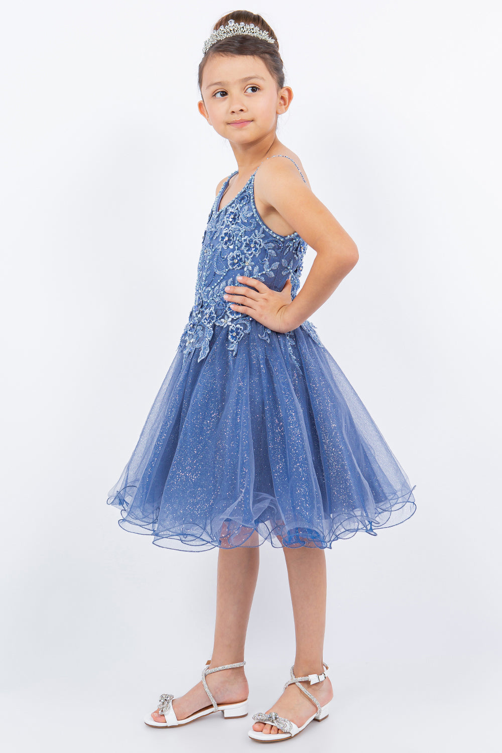 Cinderella Couture Kids 5112 Short Pageant Dress with Rhinestones