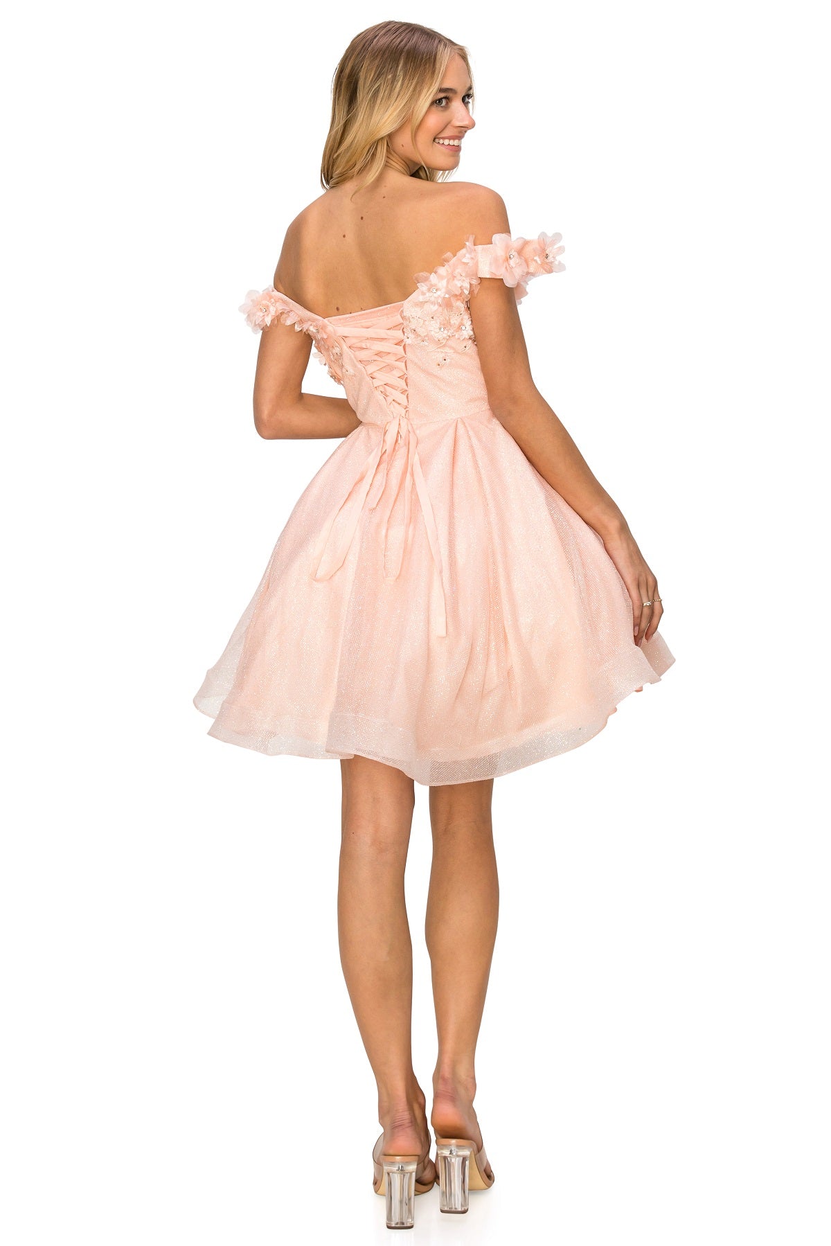 Cinderella Couture 5120J Short 3D Flower Party or Homecoming Dress