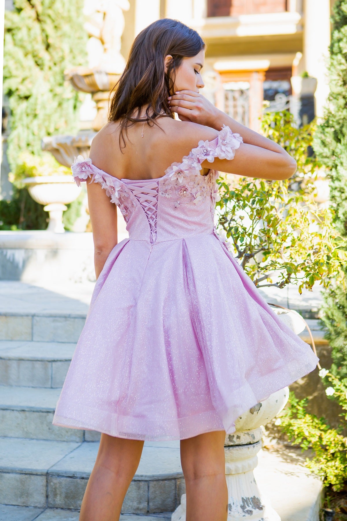 Cinderella Couture 5120J Short 3D Flower Party or Homecoming Dress