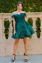 Cinderella Couture 5120J Short 3D Flower Party or Homecoming Dress