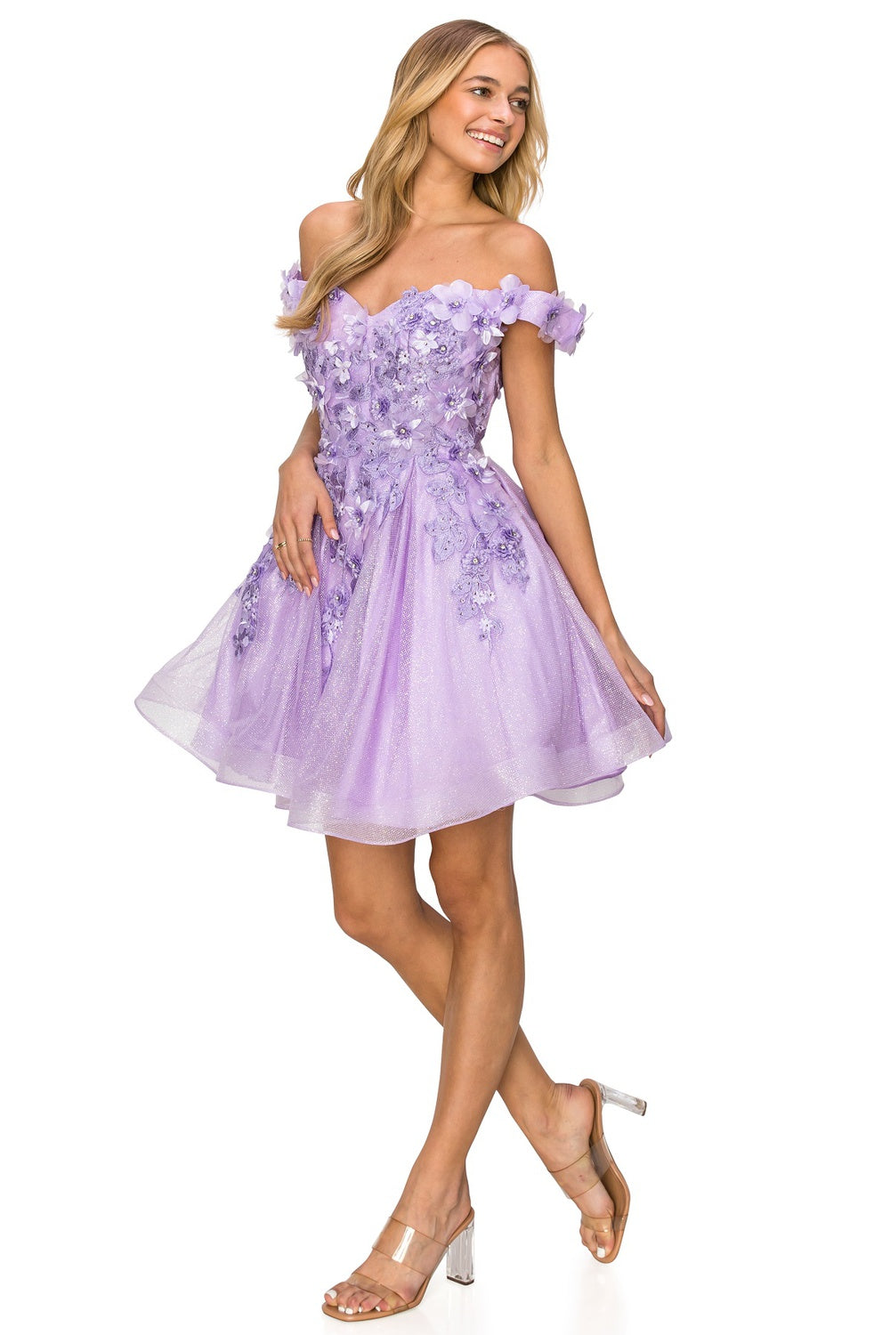 Cinderella Couture 5120J Short 3D Flower Party or Homecoming Dress