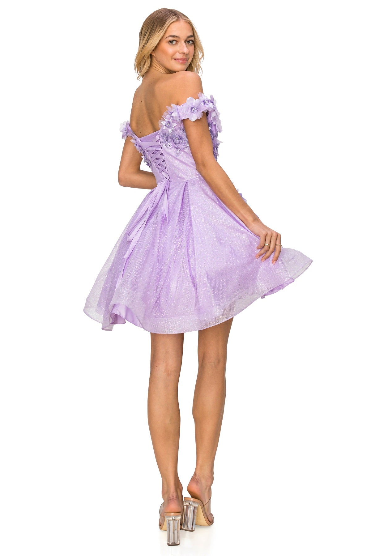 Cinderella Couture 5120J Short 3D Flower Party or Homecoming Dress