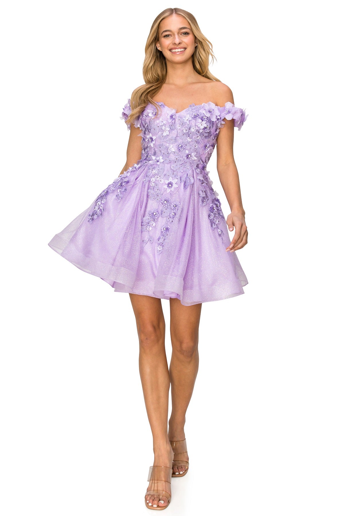 Cinderella Couture 5120J Short 3D Flower Party or Homecoming Dress